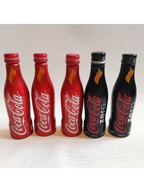 LOT of COCA COLA Aluminum Bottles With Caps EMPTY TORCH RELAY